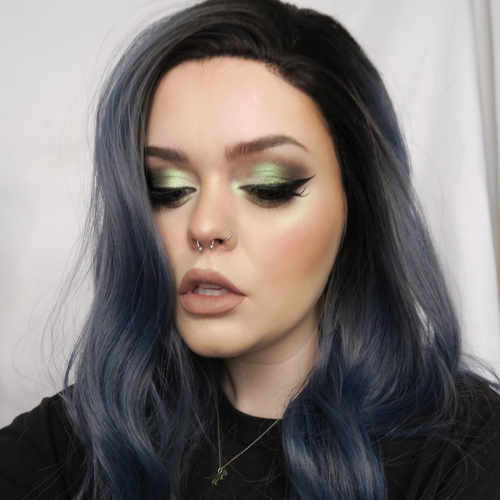 Ashy Blue Ombre with Dark Roots